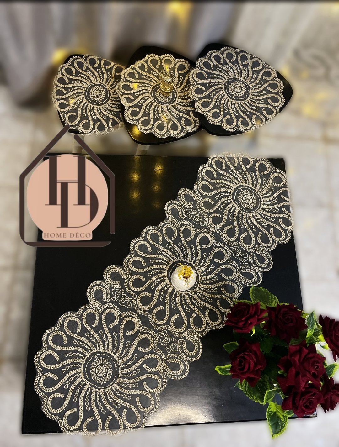 4piece en velours (طقم 4 قطع)